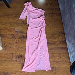 Elegant Pink One Shoulder Dress
